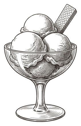 An engraving of ice cream